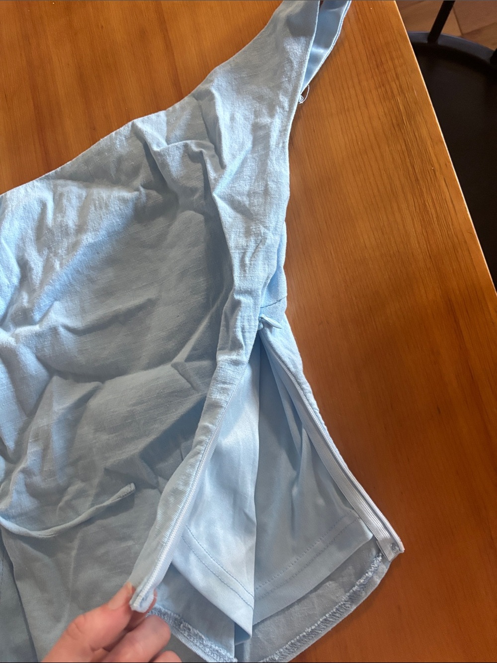 Light Blue One-Shoulder Top - Picture 5 of 5